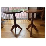 Handcrafted Wood Pedestal Tables