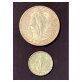 1944 Philippines Fifty Centavos and Ten Centavos
