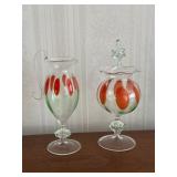 Murano-Style Glass Pitcher and Jar