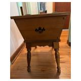 Handmade Solid Wood Side Table with Hinged Storage