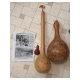 Dried Gourds With Associated Newspaper Article