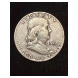1954-D Franklin Half Dollar Silver Coin