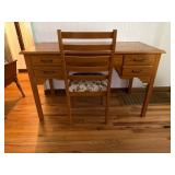 Handmade Solid Wood Desk with Matching Chair