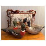 Embroidered Duck Pillow Set
