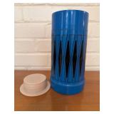 Blue Thermos Brand Vacuum Bottle with Accessories