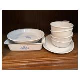 CorningWare Dishes and Bowls With Blue Cornflower