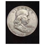 1954-D Franklin Half Dollar, 90% Silver