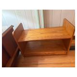 Handcrafted Oak Wood Shelf Unit with wheels
