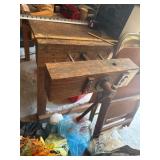 Wood Workbench with Mounted Vise