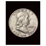 1953-D Franklin Half Dollar Coin, 90% Silver