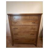Mid-Century Solid Wood Dresser with Brass Hardware