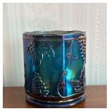 Carnival Glass Vase with Grape Motif