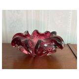 Murano-Style Red Art Glass Bowl