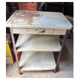 VTG Metal Utility Cart with Drawer