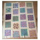 Handmade Patchwork Quilt with Star Patterns
