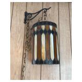 Handmade Slag Glass Hanging Lamp