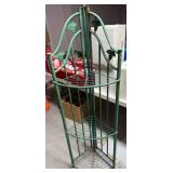 Green Metal Corner Plant Stand