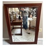 Etched Floral Glass Mirror