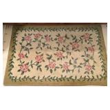 Floral Area Rug With Green Border