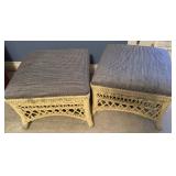 Two Wicker Foot Stools