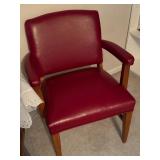Red Upholstered Wooden Chair