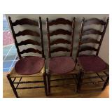 Three Wooden Ladder Chairs