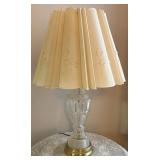 Glass Table Lamp With Floral Shade