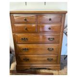 Vintage Oak Tall Boy Dresser