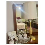 Lot: Lamp, Glassware, and Decor