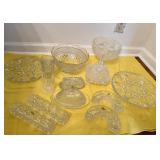 Assorted Vintage Pressed & Cut Glass Collection