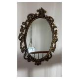 Ornate Gold Oval Wall Mirror