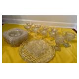 19-Piece Vintage Pressed Glass Serving Collection