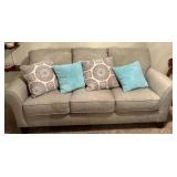 Craftmaster Gray Fabric Sofa with Cushions