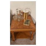 Wooden Table With Barware and Accessories