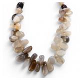 Natural Agate Petal Drop Necklace