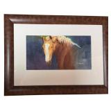 Framed Horse Watercolor Print by PB Weaver