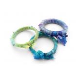 3pc Sari Silk Wrapped Beaded Bangle Bracelet