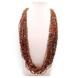 Vtg Navajo or Zuni Glass Seed Bead Necklace