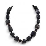 Raw Black Tourmaline and Onyx Necklace