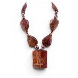 mRm Natural Agate, Pearls & Copper Patina Pendant