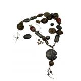 Giant Glass and Tribal Bead Art Necklace