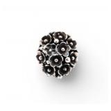 Solid Sterling Silver 3D Floral Cluster Dome Ring