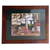 Signed Framed Market Scene Photograph