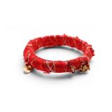 Red Sari Silk Bangle Bracelet