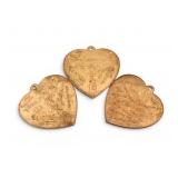 3pc Brass International 'Love' Heart Pendants