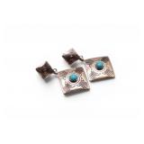 Vtg Native American 925 Turquoise Earrings