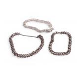 925 Byzantine, 2 Link Charm & Curb Chain Bracelet