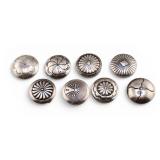 Sterling Mixed Concho Button Covers