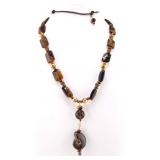 mRm: Tigers Eye & Ammonite Pendant Necklace