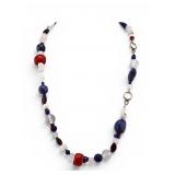 Patriotic Mixed Natural Gemstone Necklace